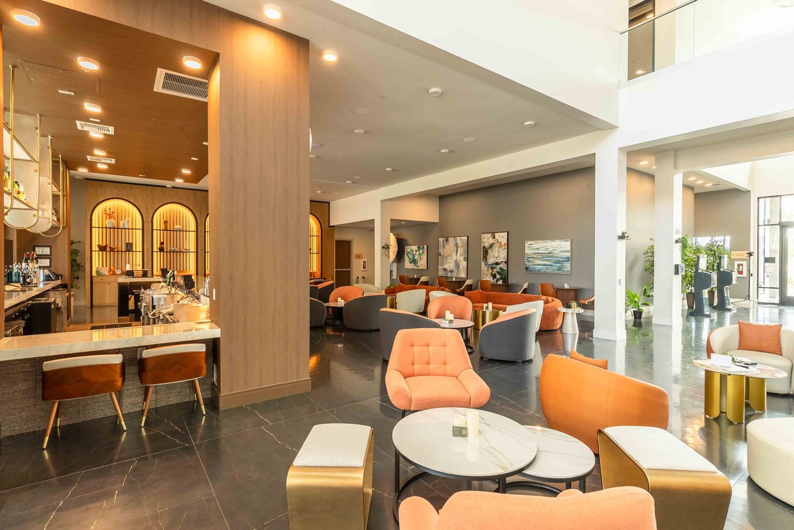 Otonomus lounge seating with custom chairs and tables